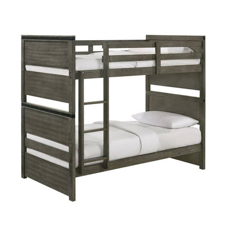 Elements International Wade Twin over Twin Bunk Bed in Gray image