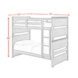 Elements International Wade Twin over Twin Bunk Bed in Gray