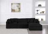 Serene Black Linen Fabric Deluxe Cloud Modular Sectional