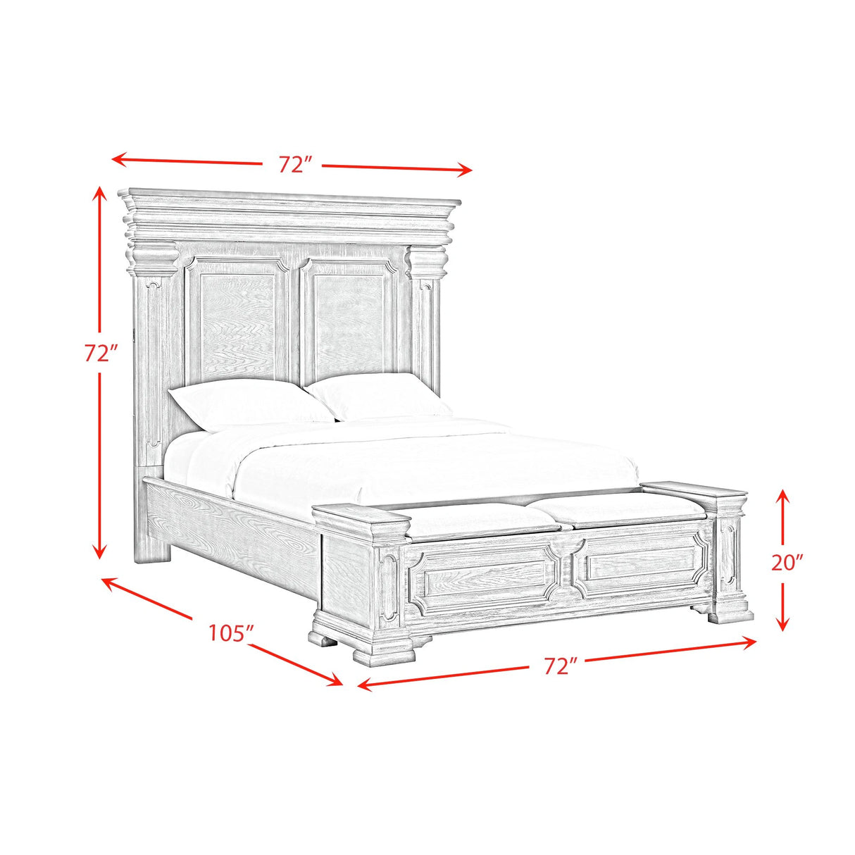 Kings Court Storage Bedroom Set