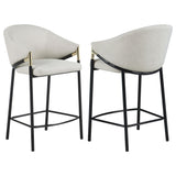 Chadwick Sloped Arm Counter Height Stools Beige and Glossy Black (Set of 2)
