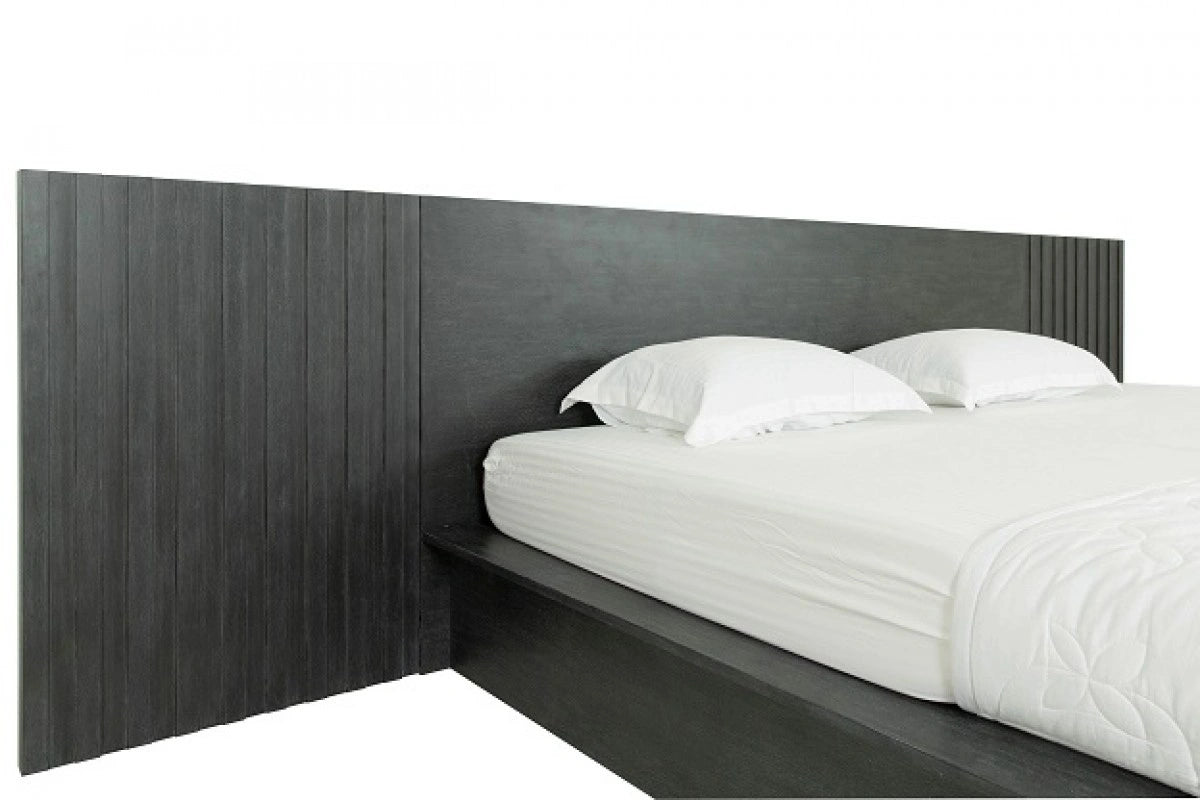 Manchester- Contemporary Platform Dark Grey Bed with Drawers