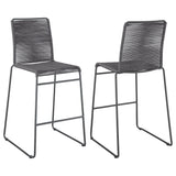 Jerome Upholstered Bar Stools with Footrest (Set of 2) Charcoal and Gunmetal