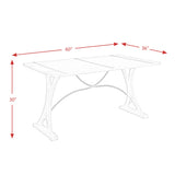 (D680-33) Callista- Folding Top Dining Table- Beach/Natural Metal
