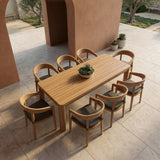 Evora + Sintra - Outdoor Eucalyptus + Grey Olefin 9-Piece Dining Set