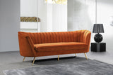 Margo Cognac Velvet Sofa