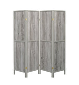 Deepika 4-panel Folding Screen Grey Driftwood