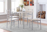 Anna Fontana 5-piece Rectangular Dining Set Brushed Silver