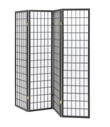 Roberto 4-panel Folding Screen Dark Grey and White