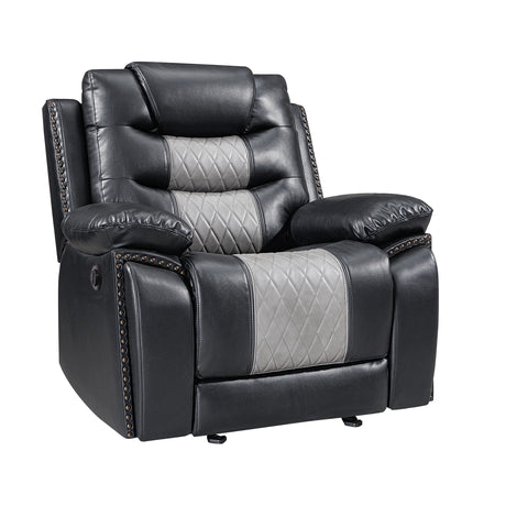 Nikko Glider Recliner W/Pwr Fr-Black/Gray