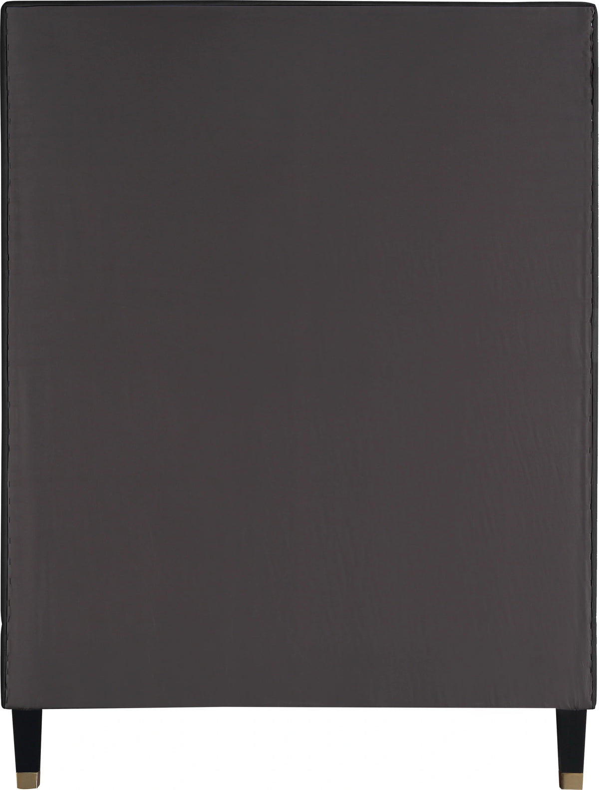Harlie Black Velvet Twin Bed