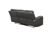 LINTON LEATHER SOFA W/ PWR FR-GRAY