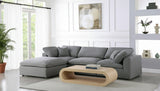 Serene Grey Linen Fabric Deluxe Cloud Modular Sectional