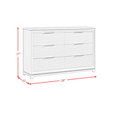 Denmark 6-Drawer Dresser in White