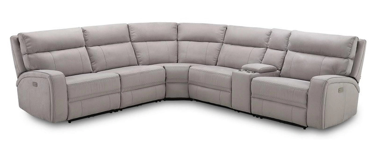 J&M Furniture Cozy 6pc Motion Sectional in Moonshine