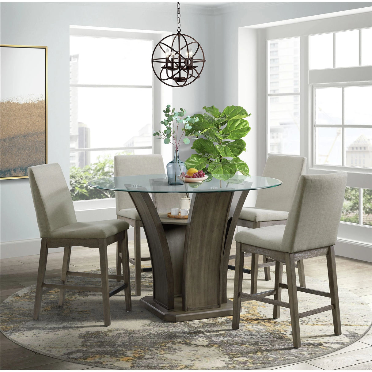 Dapper Grey Round Counter Table