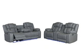 U7068 Grey 10 Pwr Rec Sofa/Pwr Console Rec Loveseat/Pwr Recliner W/LED