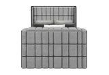 Isabella Grey Bed with LED, TV Lift, Speaker and Fireplace