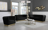 Bellini Black Velvet Loveseat