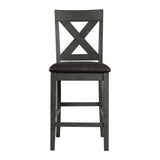 Alex Counter Side Chair W/Black PU Grey (2 Per Pack)