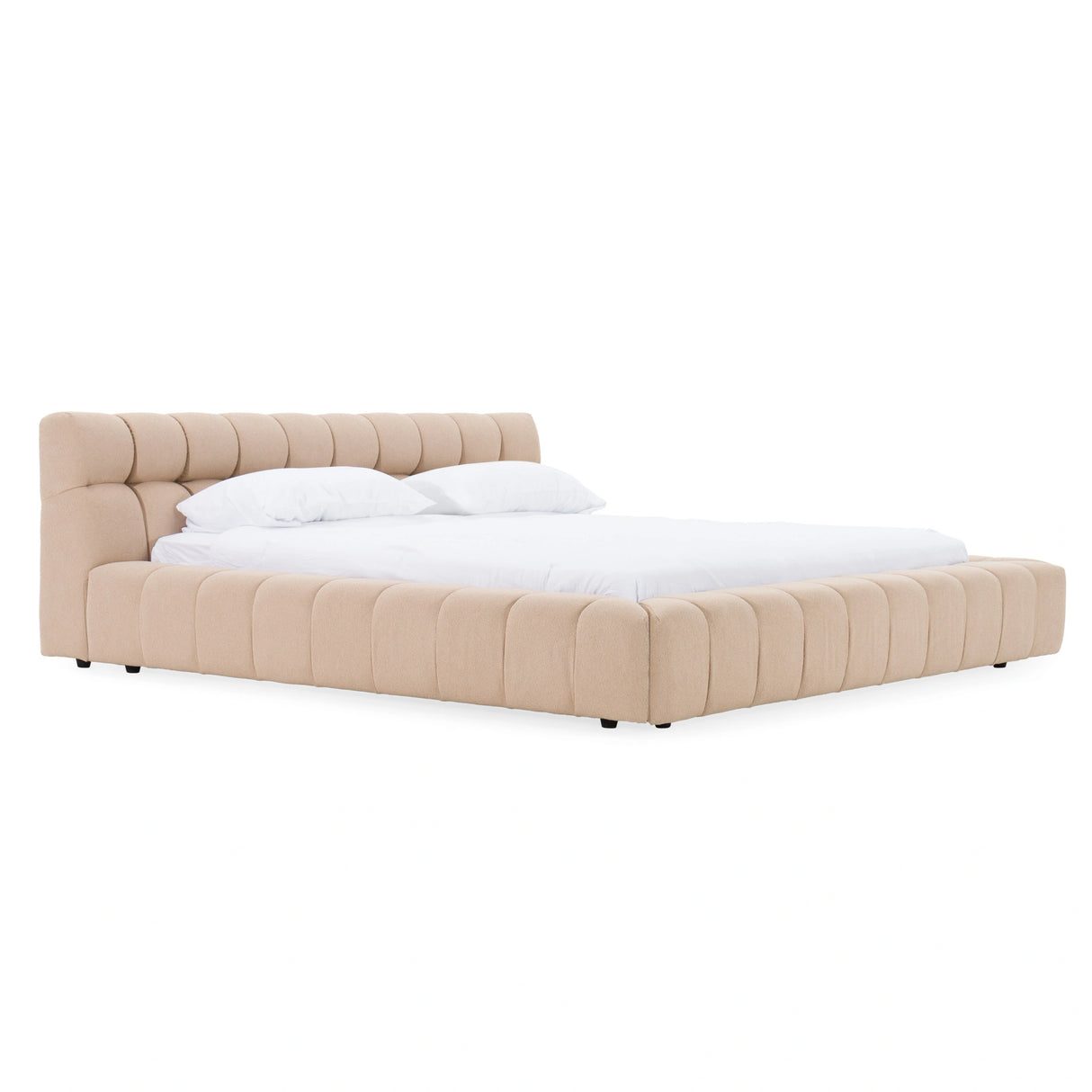 Tyree - Modern Tufted Sand Fabric Bed