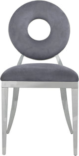 Carousel Grey Velvet Dining Chair