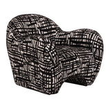 Hurd - Modern Black + Beige Pattern Fabric Accent Chair