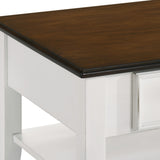 EVANDER COFFEE TABLE WITH DRAWER-TWO TONE CREME/BROWN