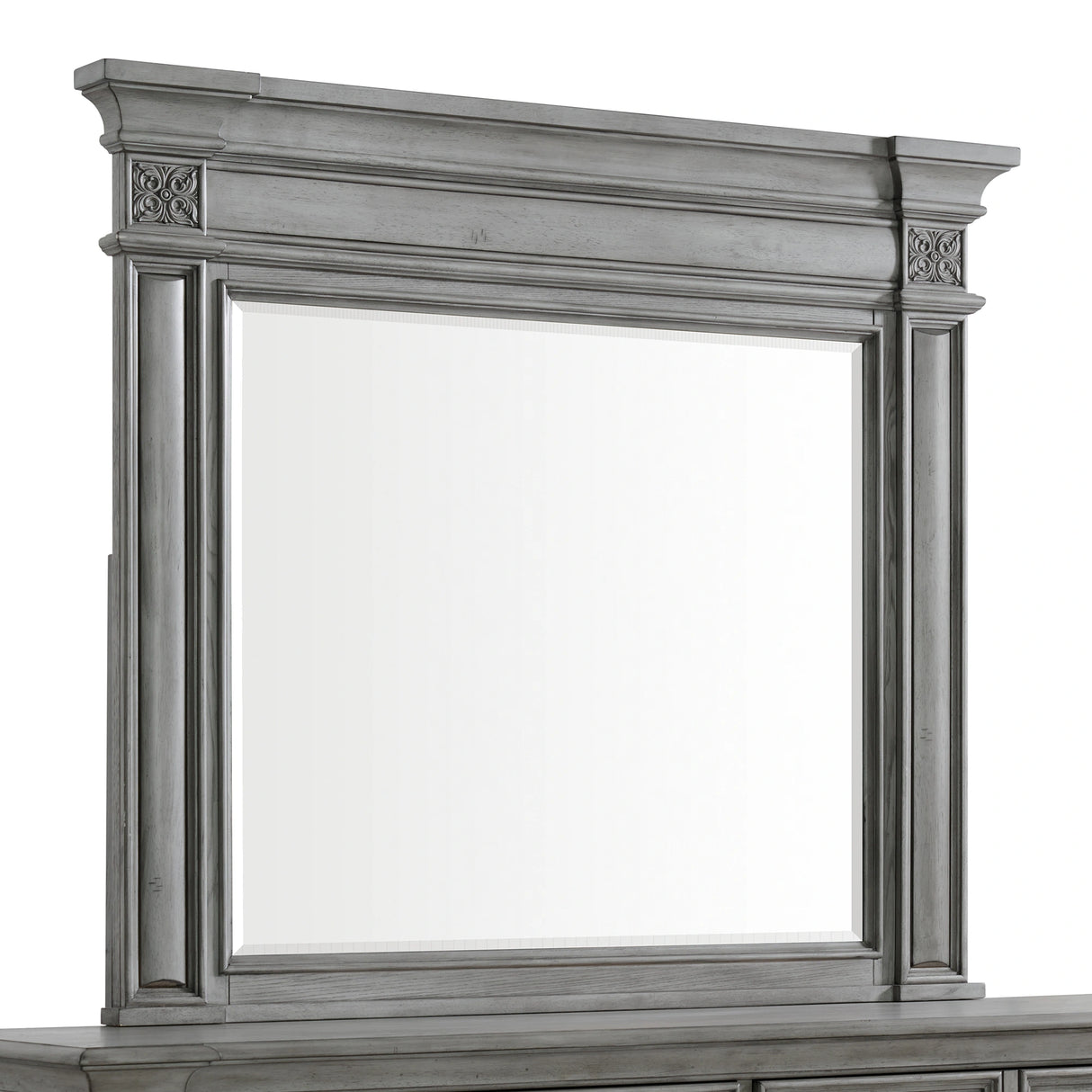 Glenmore Dresser and Mirror Set in Aged Grey