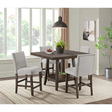 Seneca Counter Height Dining Set in Brown-Table and Four Chairs
