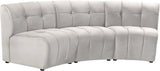 Limitless Cream Velvet 3pc. Modular Sectional