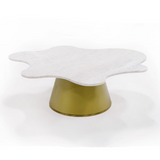 Gabbro - Glam White Marble + Gold Nesting Coffee Table Set