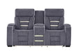 U1895 Grey P2 Console Reclining Loveseat with IS and LED