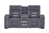U1895 Grey P2 Console Reclining Loveseat with IS and LED