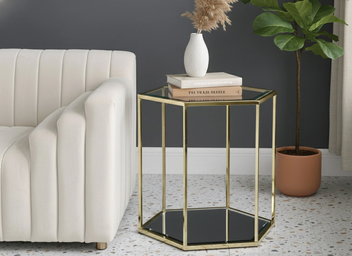 Sei Brushed Gold End Table