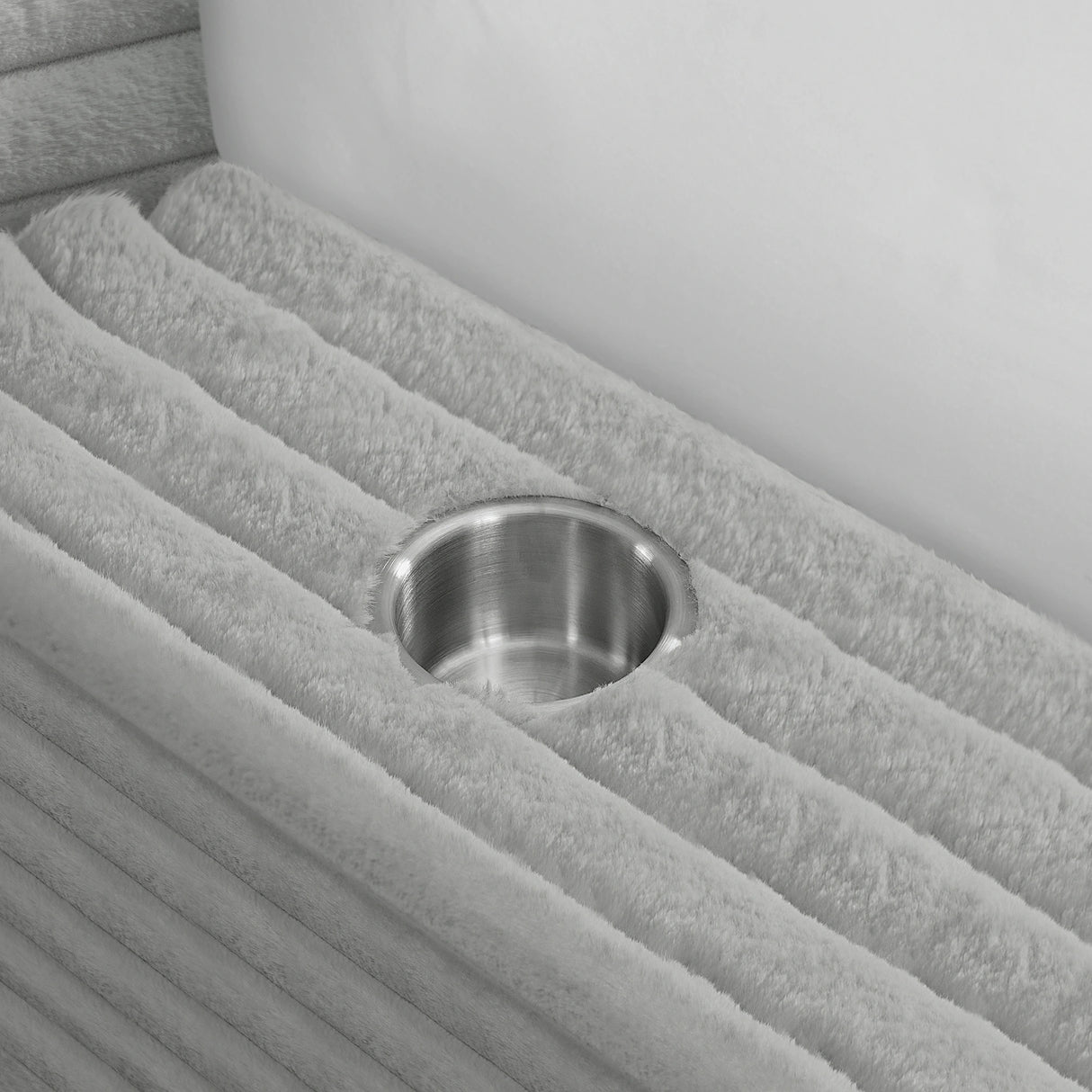 Rosebery UPH Bed with 2 Pillows in Light Grey Corduroy