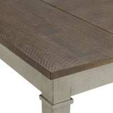 Farmington Storage Dining Bench in Medium Brown and Washed Stone