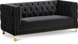 Michelle Black Velvet Loveseat