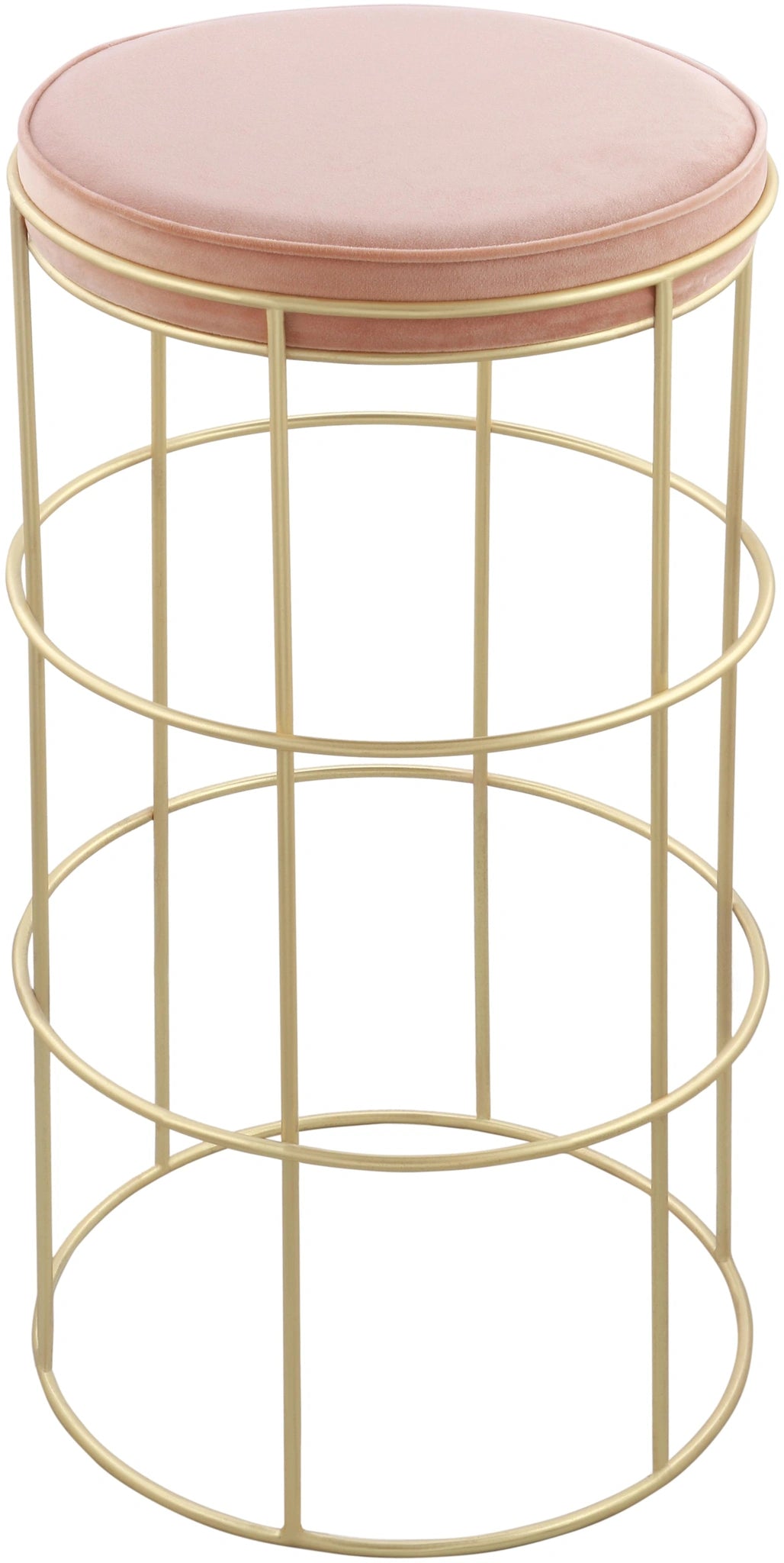 Rebar Pink Velvet Counter Stool