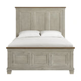 Farmington Panel Bed in Medium Brown and Washed Stone