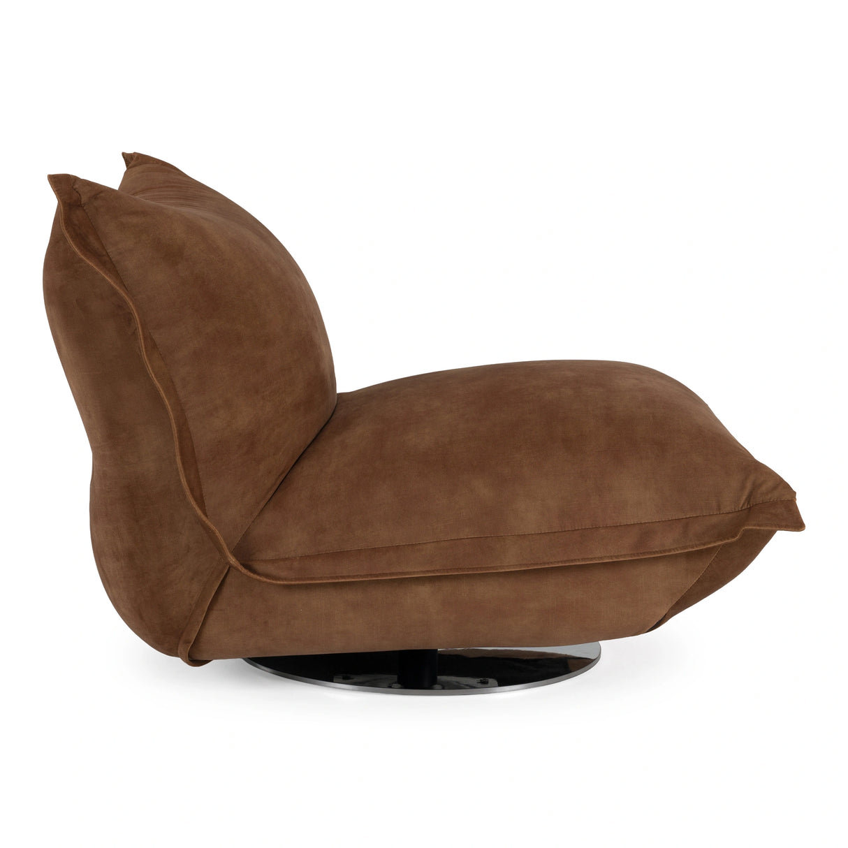 Hagen - Modern Camel Velvet + Chrome Swivel Accent Chair