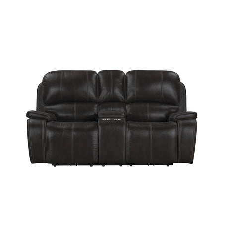 Brookings Console Loveseat W/ Dual Recliners-Charcoal