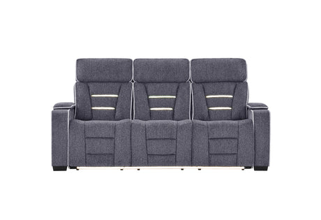U1895 Grey P2 Reclining Sofa with IS and LED