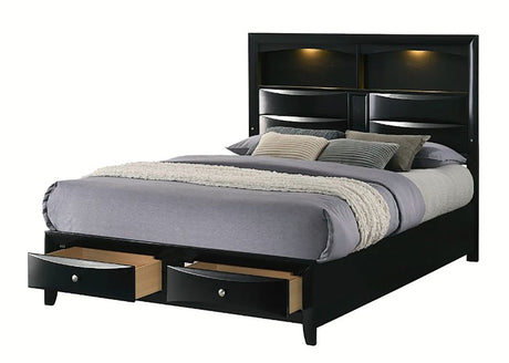 Crown Mark Furniture Fallon Queen Platform Bed with Storage in Black B4288-Q image