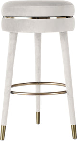 Coral Cream Velvet Bar Stool