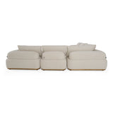 Evans - Contemporary Off-White Fabric Modular Sectional Sofa-5-Piece Sectional