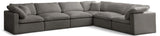 Plush Grey Velvet Standard Cloud Modular Sectional