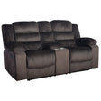 Willow Console Loveseat W/ Dual Recliners-Brown