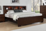 Jessica California King, E.king, & Queen Bed with Storage Headboard Cappuccino