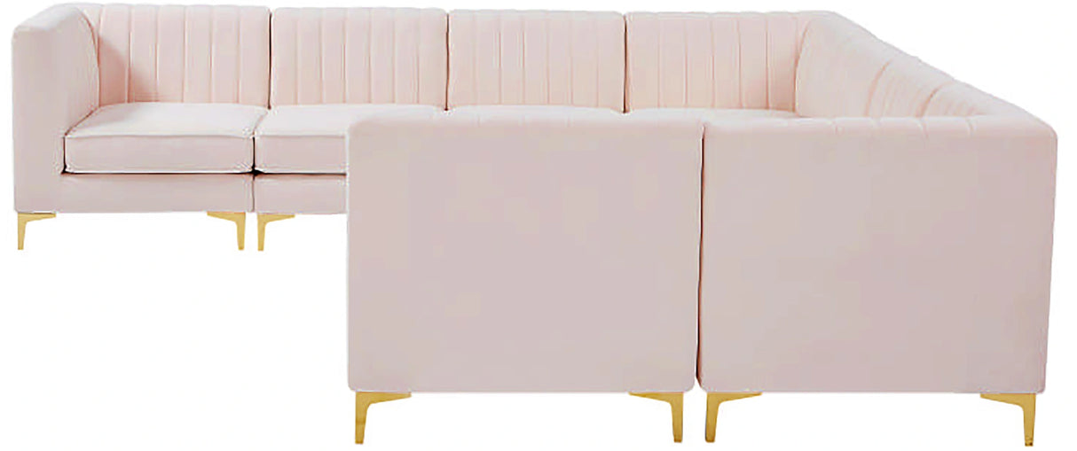 Alina Pink Velvet Modular Sectional